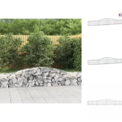 Plantekrukker - Living buede gabionkurve 3 stk. 400x50x40/60 cm galvaniseret jern