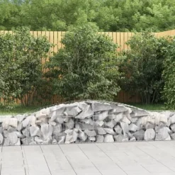 Plantekrukker - Living buede gabionkurve 3 stk. 400x50x40/60 cm galvaniseret jern