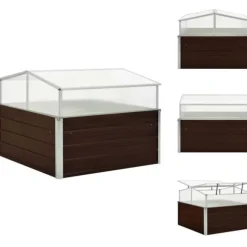 Plantekrukker - Living drivhus 100 x 100 x 85 cm galvaniseret stål brun