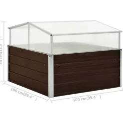 Plantekrukker - Living drivhus 100 x 100 x 85 cm galvaniseret stål brun
