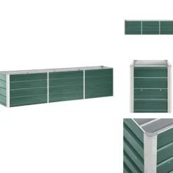 Plantekrukker - Living forhøjet plantekasse 240x40x45 cm galvaniseret stål grøn