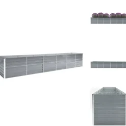 Plantekrukker - Living forhøjet plantekasse 480x80x77 cm galvaniseret stål grå