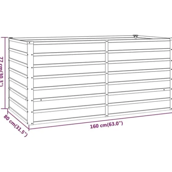 Plantekrukker - Living højbed 160x80x77 cm cortenstål rustfarvet