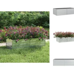 Plantekrukker - Living højbed 160x80x45 cm galvaniseret stål sølvfarvet