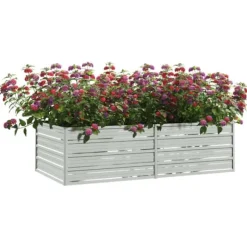 Plantekrukker - Living højbed 160x80x45 cm galvaniseret stål sølvfarvet
