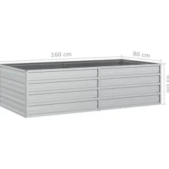 Plantekrukker - Living højbed 160x80x45 cm galvaniseret stål sølvfarvet