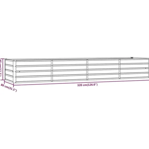 Plantekrukker - Living højbed 320x80x45 cm cortenstål rustfarvet