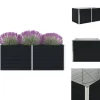 Plantekrukker - Living hævet blomsterbed 160 x 80 x 45 cm galvaniseret stål antracit