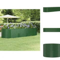 Plantekrukker - Living plantekasse 322x100x68 cm pulverlakeret stål grøn