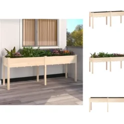 Plantekrukker - Living plantekasse med foring 203x53x76 cm massivt fyrretræ