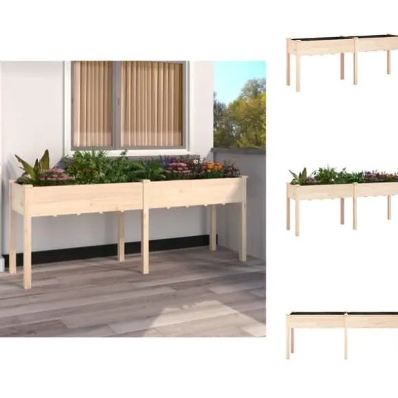 Plantekrukker - Living plantekasse med foring 203x53x76 cm massivt fyrretræ