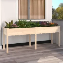 Plantekrukker - Living plantekasse med foring 203x53x76 cm massivt fyrretræ