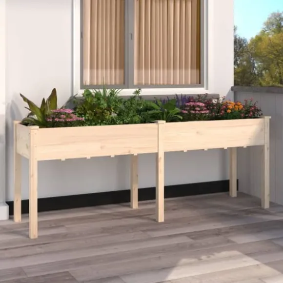 Plantekrukker - Living plantekasse med foring 203x53x76 cm massivt fyrretræ