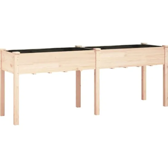 Plantekrukker - Living plantekasse med foring 203x53x76 cm massivt fyrretræ