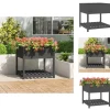 Plantekrukker - Living plantekasse med hylde 82,5x82,5x81 cm massivt fyrretræ grå