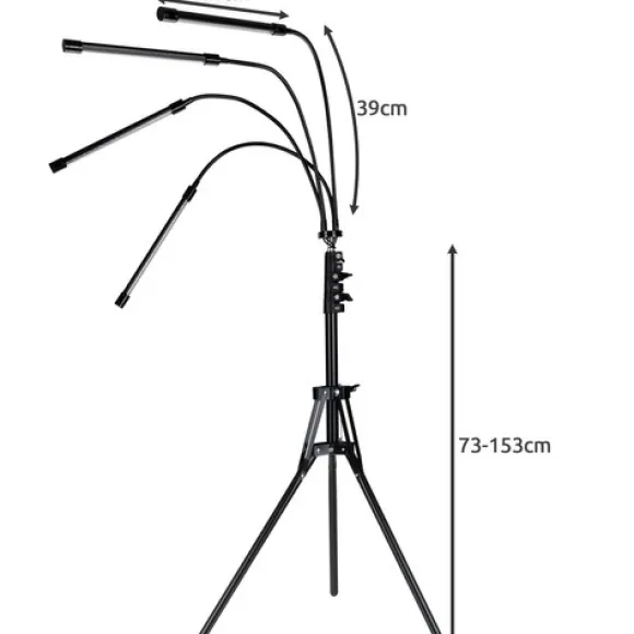Plantelampe med Stativ / Plantebelysning - 4 LED-paneler