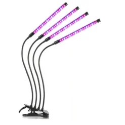 Plantelampe/plantebelysning med 4 fleksible LED-lysstofrør 1-pack