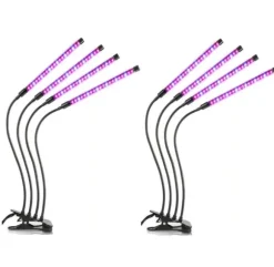 Plantelampe/plantebelysning med 4 fleksible LED-lysstofrør 2-pack