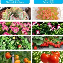 Plantelampe/plantebelysning med 4 fleksible LED-lysstofrør 2-pack