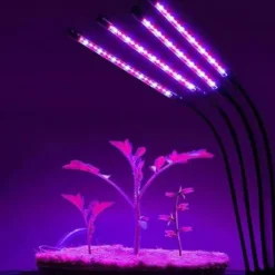 Plantelampe/plantebelysning med 4 fleksible LED-lysstofrør 2-pack