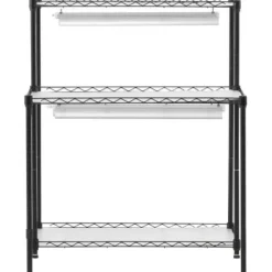 Planteopsats, 6 niveauer, 75x35x180 cm, Sort, Metal, Justerbar