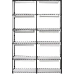 Planteopsats med vækstlys, 90x35x150 cm, Sort, Metal