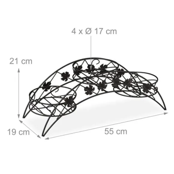 Planteopsats, 69x70x60 cm, Sort, Metal