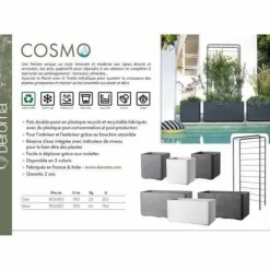 Planter Deroma Cosmo Grey Plastic Recycled plastic 38 x 38 x 39 cm Squared Bucket 38 cm