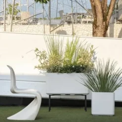 Planter Deroma Cosmo Grey Plastic Recycled plastic 38 x 38 x 39 cm Squared Bucket 38 cm