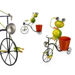 Planter Ibergarden 324-26939A Yellow Red Green Metal Bicycle Frog 31,5 x 32 x 17 cm