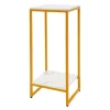 Plantestativ - Blomsterstander - 2 Hylder - Rektangulær - 30,2×30,2×75 cm - Til stue/altan/kontor - Guld