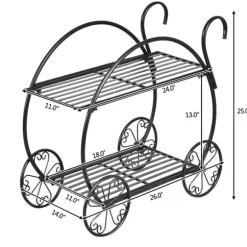 Plantestativ, 66×36×64 cm, Sort