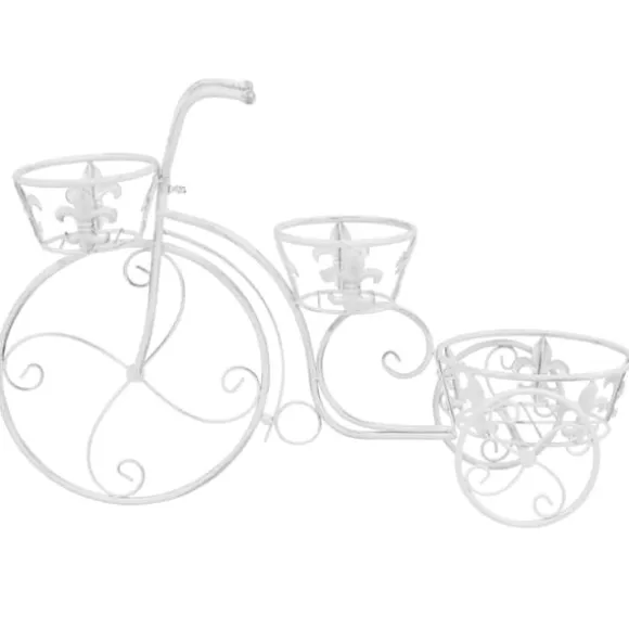 Plantestativ i cykelform - Vintage metal med 3 holdere | Farve: Antik | Størrelse: Standard