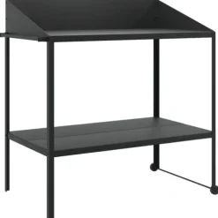 Plantestativ i galvaniseret stål - 2 hylder | Farve: Antracitgrå | Størrelse: 100x54,5x100 cm