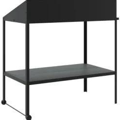 Plantestativ i galvaniseret stål - 2 hylder | Farve: Antracitgrå | Størrelse: 100x54,5x100 cm