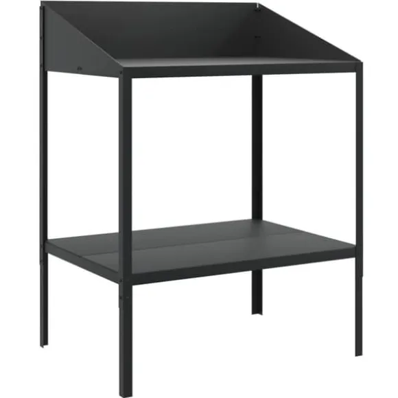 Plantestativ i galvaniseret stål - Robust blomsterstativ | Størrelse: 75,5x54,5x100 cm | Farve: Antracitgrå