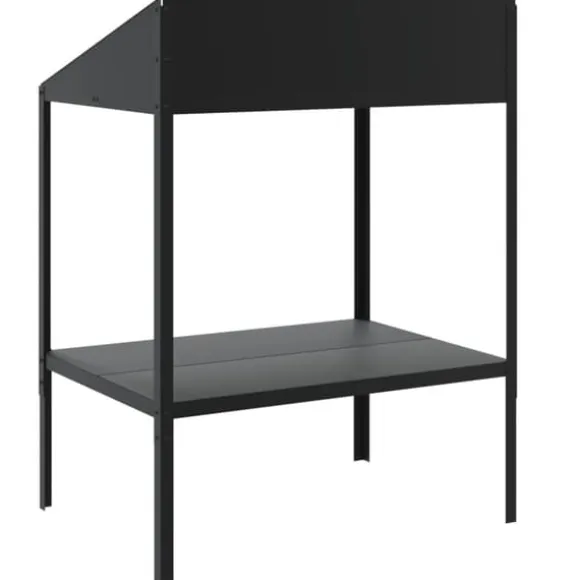 Plantestativ i galvaniseret stål - Robust blomsterstativ | Størrelse: 75,5x54,5x100 cm | Farve: Antracitgrå