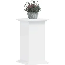 Plantestativ i konstrueret træ - Stabilt og stilrent | Størrelse: 33x33x60 cm | Farve: Hvid