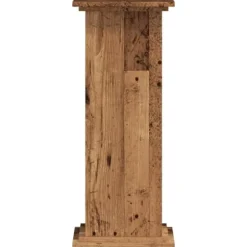 Plantestativ i konstrueret træ - Tidløst design | Størrelse: 33x33x80 cm | Farve: Gammelt trælook
