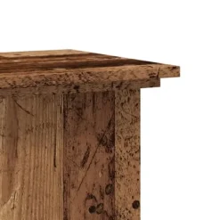 Plantestativ i konstrueret træ - Tidløst design | Størrelse: 33x33x80 cm | Farve: Gammelt trælook