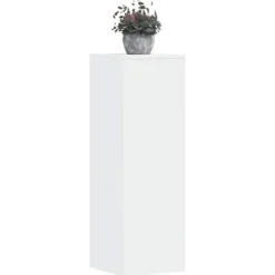 Plantestativ i konstrueret træ - Hvid | Størrelse: 33x33x100 cm