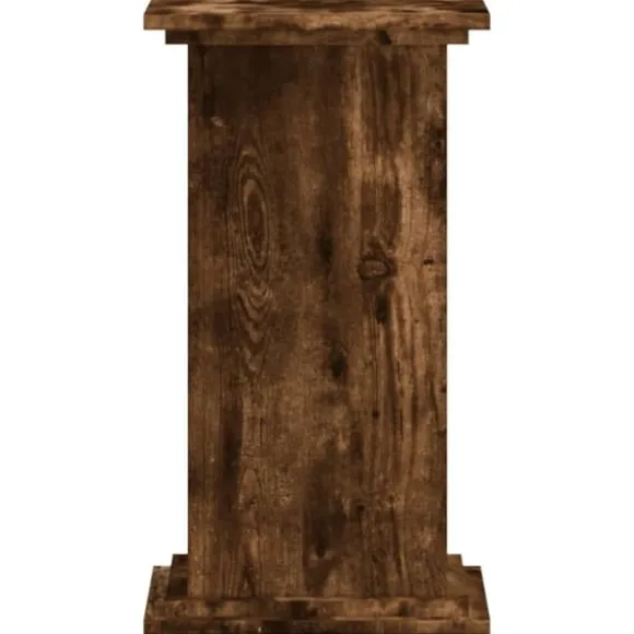 Plantestativ i konstrueret træ - Tidløst og stabilt design | Farve: Røget egetræ | Størrelse: 33x33x60 cm