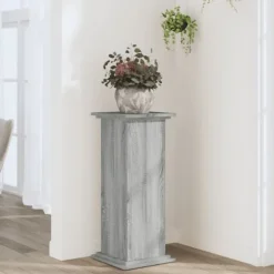 Plantestativ i konstrueret træ - Tidløst design | Farve: Grå sonoma-eg | Størrelse: 33x33x80 cm