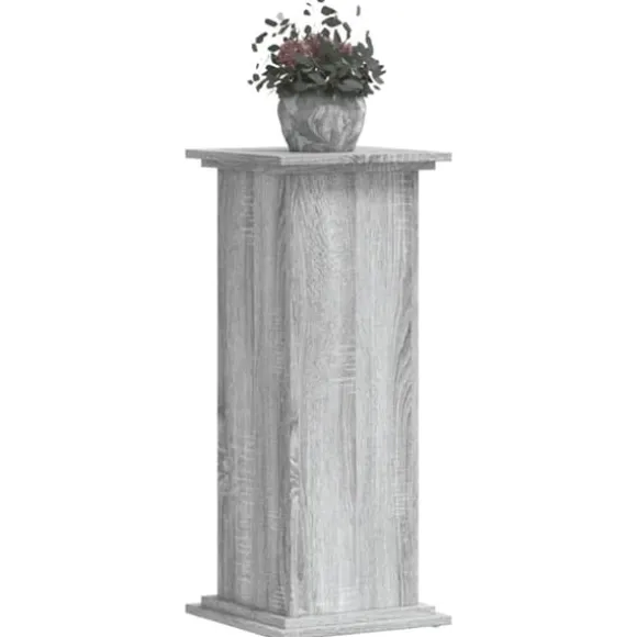 Plantestativ i konstrueret træ - Tidløst design | Farve: Grå sonoma-eg | Størrelse: 33x33x80 cm