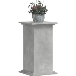 Plantestativ i konstrueret træ - Stabil og minimalistisk | Størrelse: 33x33x60 cm | Farve: Betongrå