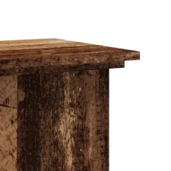 Plantestativ i konstrueret træ - Moderne og stabil | Størrelse: 33x33x100 cm | Farve: Gammelt trælook