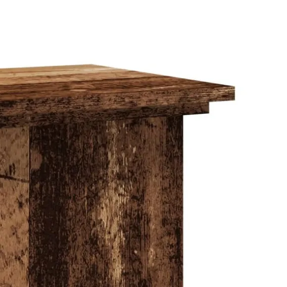 Plantestativ i konstrueret træ - Moderne og stabil | Størrelse: 33x33x100 cm | Farve: Gammelt trælook