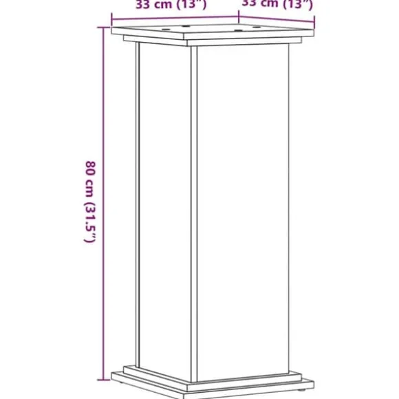 Plantestativ i konstrueret træ - Stabilt og stilrent | Størrelse: 33x33x80 cm