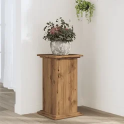 Plantestativ i konstrueret træ – Stabilt og slidstærkt | Størrelse: 33x33x60 cm | Farve: Egetræslook