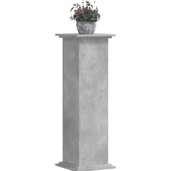 Plantestativ i konstrueret træ - Blomsterstativ | Størrelse: 33x33x100 cm | Farve: Betongrå